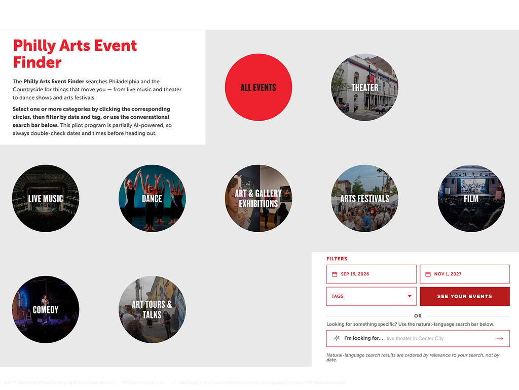 Visit Philadelphia lanza el buscador gratuito de eventos artísticos