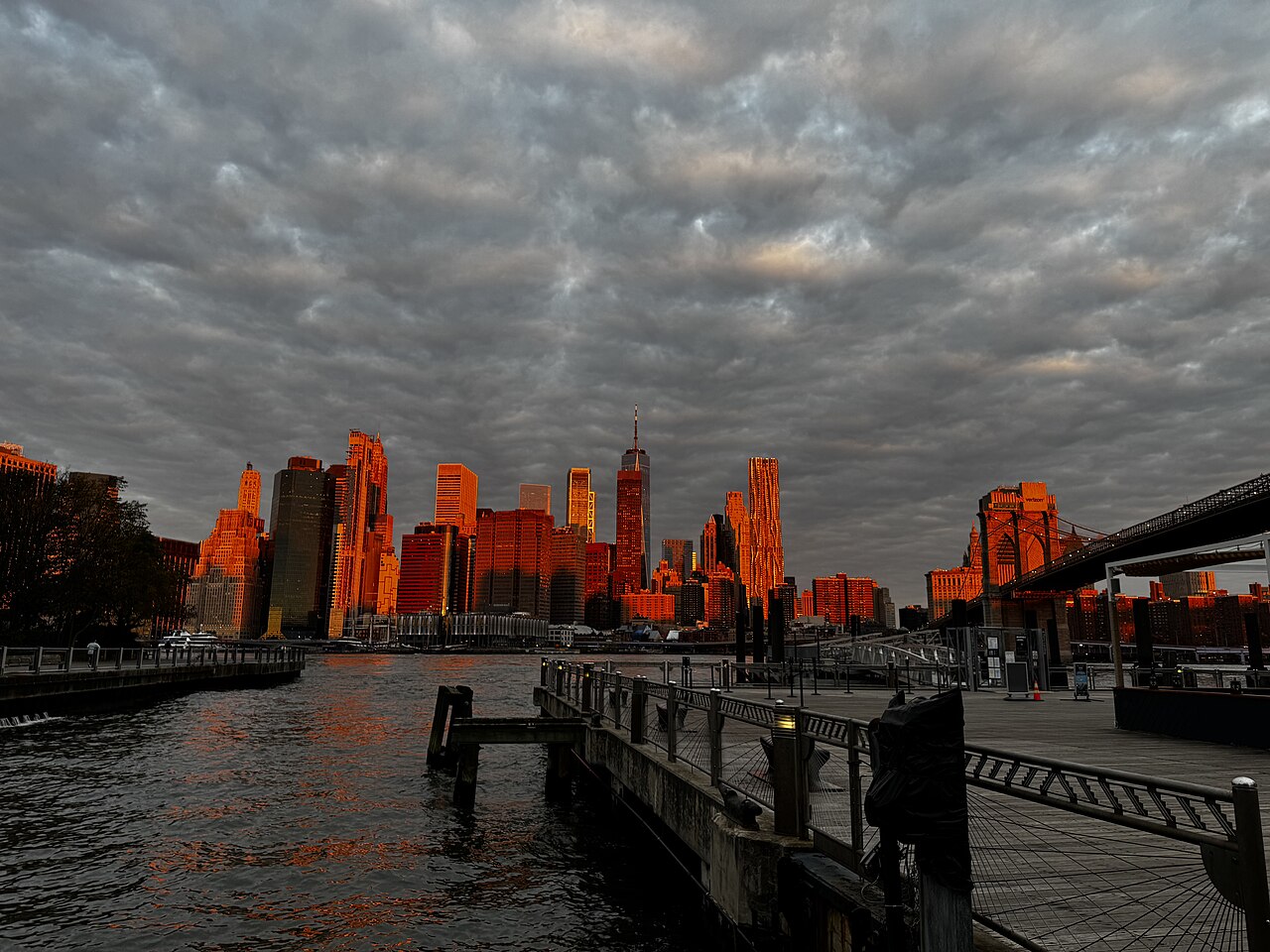 The Manhattan skyline seen from Brooklyn Bridge Park