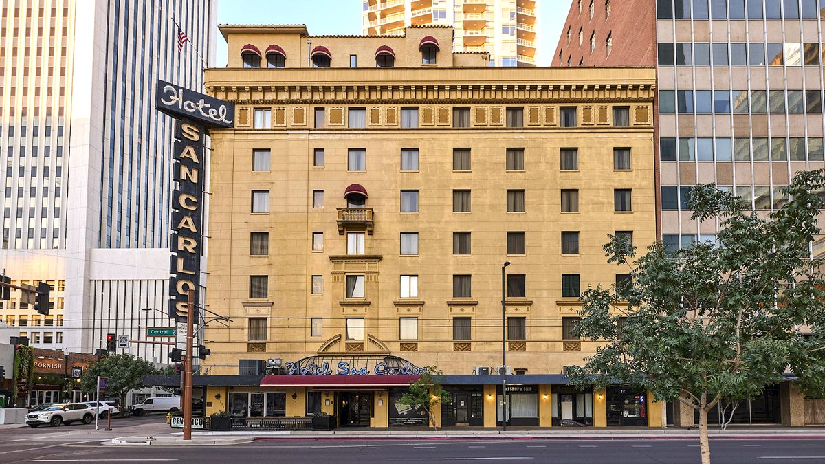 Hotel San Carlos historic exterior in Downtown Phoenix