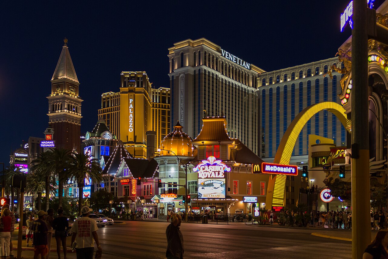 The Venetian hotel on the Las Vegas Strip at night